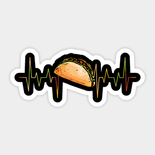 Heartbeat Taco Heartbeat Mexico Cinco De Mayo Sticker